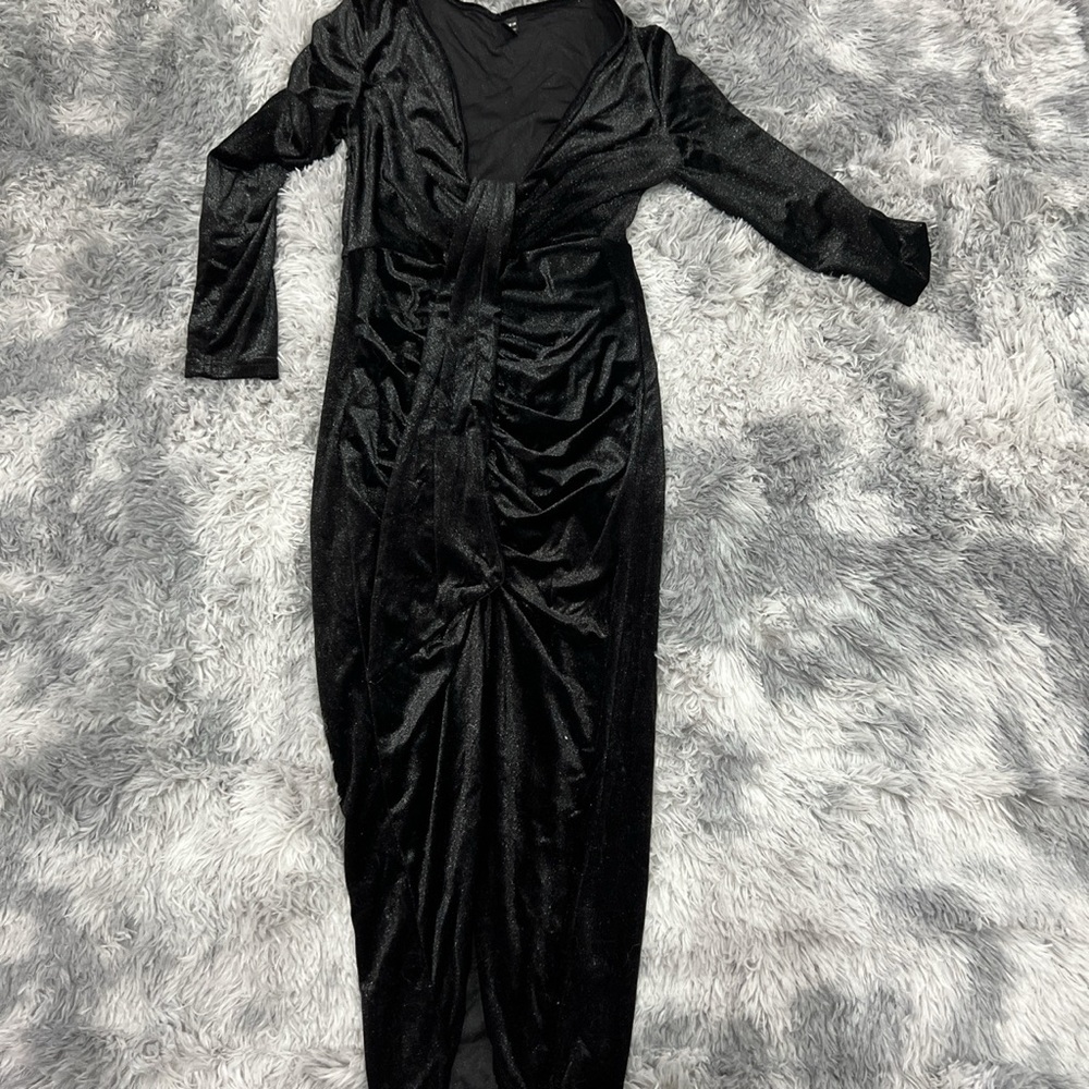SHEIN black midi dress